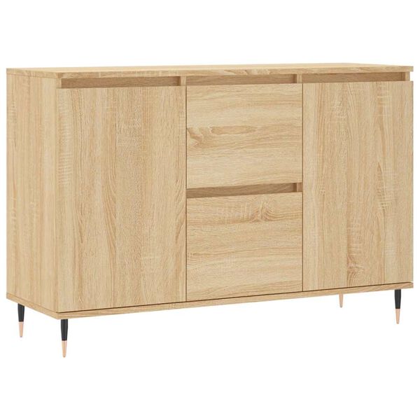 vidaXL Dressoir 101,5x35x70 cm bewerkt hout sonoma eikenkleurig