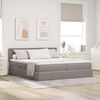 vidaXL Bed met LED-striplichten met hoofdeinde Taupe 200 x 200 cm Stof