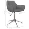 vidaXL Eetkamerstoelen draaibaar 2 st stof lichtgrijs