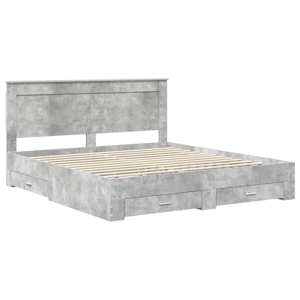 vidaXL Bedframe met lade met hoofdeinde met opslag Bewerkt hout