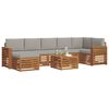 vidaXL Sofa-Sets 8 pcs Natuurlijk en Lichtgrijs Massief Acaciahout