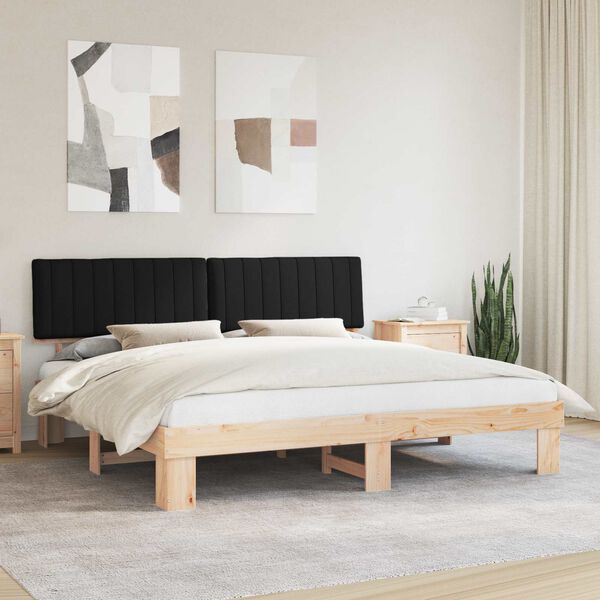 vidaXL Bedframe met Gevoerd Hoofdgedeelte Zwart 200 x 200 cm