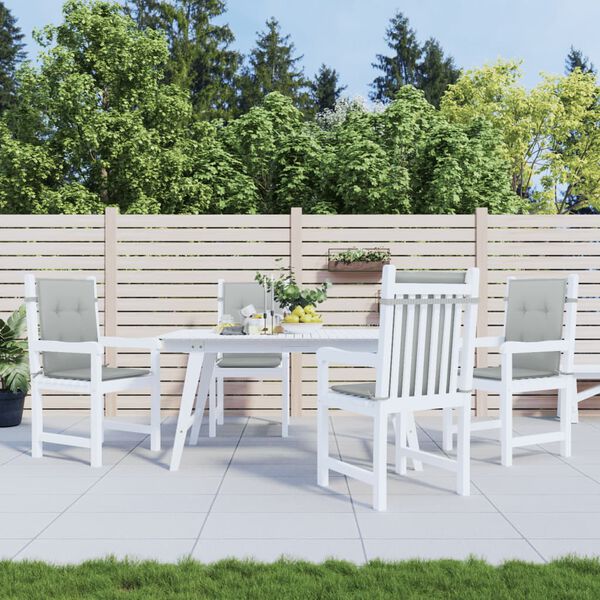 vidaXL Stoelkussens 4 st lage rug 100x50x4 cm stof lichtgrijs