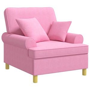 vidaXL XL fauteuil met kussens Roze Stof