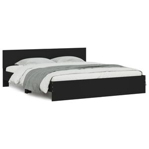 vidaXL Bedframe met hoofdeinde zwart 160x200 cm