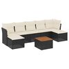 vidaXL 8-delige Loungeset met kussens poly rattan zwart