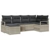 vidaXL Bankstel 6 st Lichtgrijs poly rattan