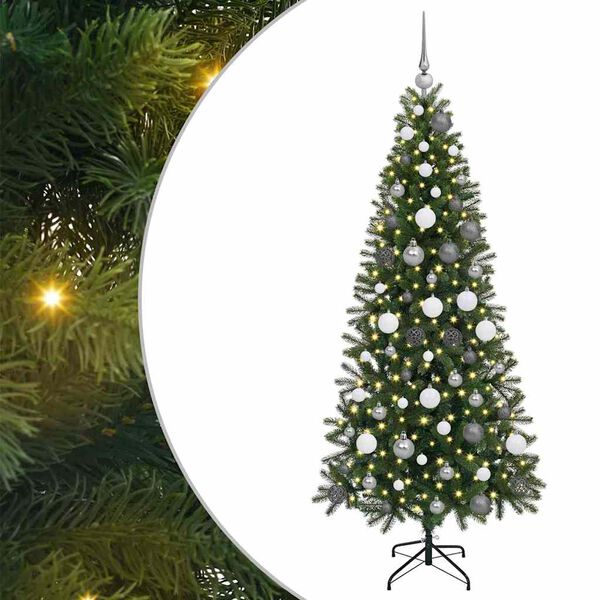 vidaXL Kunstkerstboom met 300 LED met standaard Groen 180 cm PE en PVC
