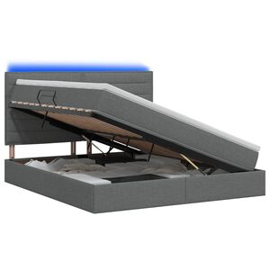 vidaXL LED Opslagbed met Matras Donkergrijs 160 x 200 cm Stof