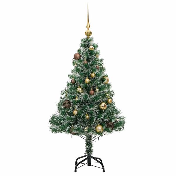 vidaXL Kunstkerstboom 150 LED's kerstballen en sneeuw 150 cm