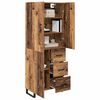 vidaXL Hoge kast met lade 2 pcs Oud Hout 69,5 x 34 x 180 cm