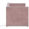 vidaXL Slaapbank met matras en USB fluweel roze 90x200 cm