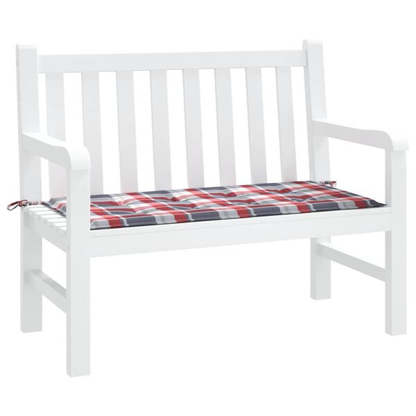 vidaXL Tuinbankkussen 120x50x3 cm oxford stof ruitpatroon rood