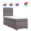 vidaXL Boxspring met matras kunstleer grijs 100x200 cm