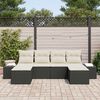 vidaXL Tuin Sofa Set met kussen 6 pcs Zwart poly rattan