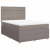 vidaXL Boxspring met matras stof taupe 140x200 cm