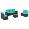 vidaXL 8-delige Loungeset met kussens poly rattan zwart