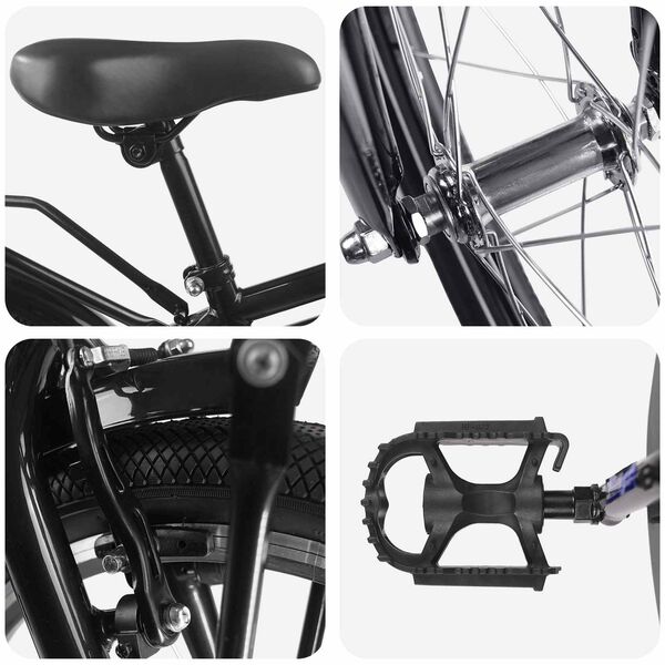 vidaXL Kinderfiets 20 Inch voor 6-11 jaar oud Zwart