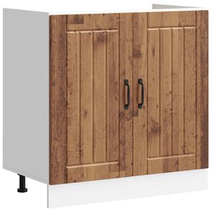 vidaXL Spoelbakonderkast Lucca bewerkt hout oud houtkleurig