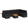 vidaXL 9-delige Loungeset met kussens poly rattan zwart
