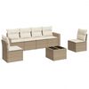 vidaXL 7-delige Loungeset met kussens poly rattan beige