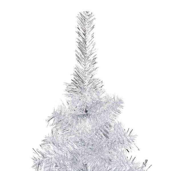 vidaXL Kunstkerstboom met verlichting en kerstballen 210 cm PET zilver