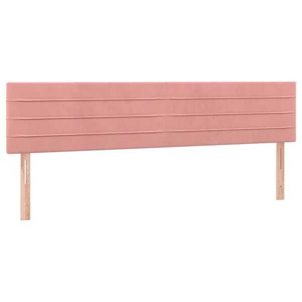 vidaXL Hoofdborden 200x5x78/88 cm fluweel roze