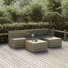 vidaXL 5-delige Loungeset met kussens poly rattan grijs
