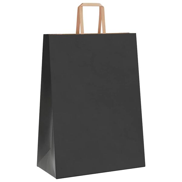 vidaXL Papieren zakken 250 st met hengsels 32x17x44 cm zwart