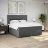vidaXL Boxspring met matras stof donkergrijs 200x200 cm