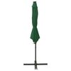 vidaXL Zweefparasol met paal en LED-verlichting 300 cm groen