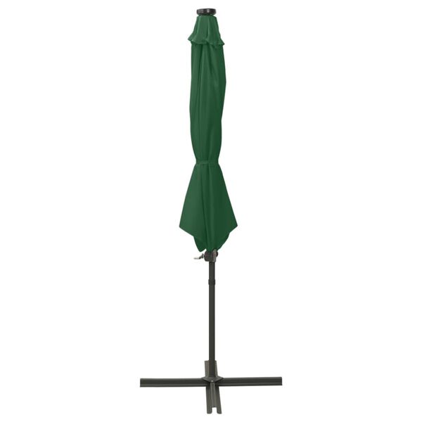 vidaXL Zweefparasol met paal en LED-verlichting 300 cm groen