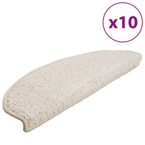 vidaXL Trapmatten 10 st 65x21x4 cm Wit Halfrond Groot