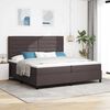 vidaXL Boxspring bed met matras met LED Donkerbruin 200 x 200 cm Stof