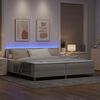 vidaXL LED Box Spring Bed met matras met LED Taupe 200 x 200 cm Stof