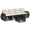 vidaXL Tuinbankenset 5 st Zwart en Cream Wit poly rattan
