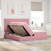 vidaXL Opslag bed met matras met hoofdeinde Roze 200 x 200 cm Fluweel