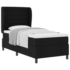 vidaXL Boxspring bed met matras met hoofdeinde Zwart 80 x 200 cm Stof