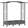 vidaXL Verhoogd Bed met Trellis en Dak Lichtgrijs 169 x 40 x 129 cm PP