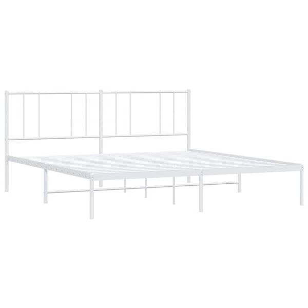 vidaXL Bedframe met hoofdbord metaal wit 183x213 cm