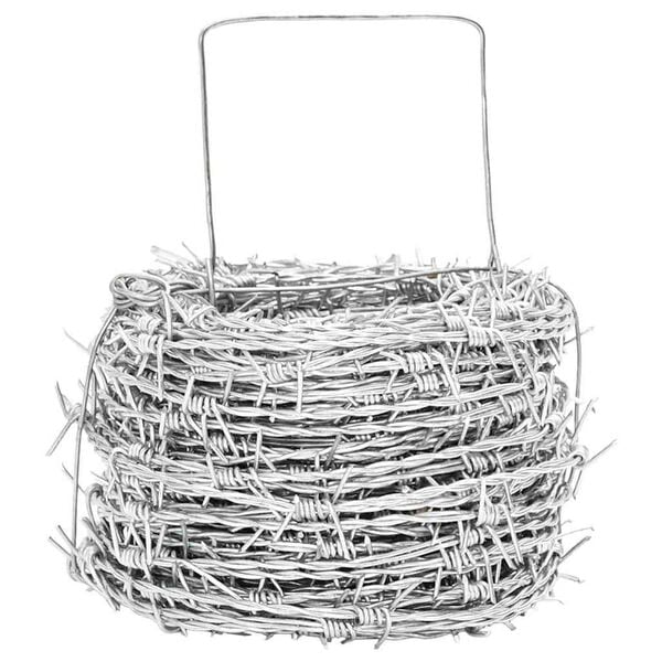 vidaXL Prikkeldraad Zilver 50 m Warmgedipte Gegalvaniseerde Staal