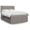 vidaXL Boxspring met matras stof taupe 140x190 cm