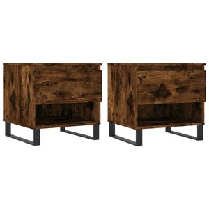 vidaXL Salontafels 2 st 50x46x50 cm bewerkt hout gerookt eikenkleurig