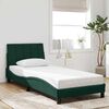 vidaXL Bedframe met LED zonder matras "Hanko" fluweel donkergroen 80x200 cm
