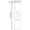 vidaXL Badkamerkast 30x30x130 cm bewerkt hout grijs sonoma eikenkleur