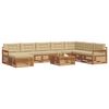 vidaXL Sofa-Sets 9 pcs Natuurlijk en Beige Massief Acaciahout