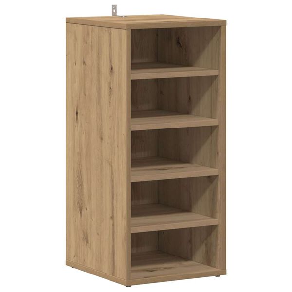 vidaXL Schoenenkast 32x35x70 cm bewerkt hout artisanaal eikenkleur