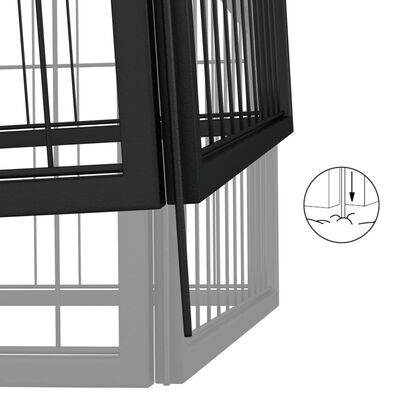 vidaXL Hondenkennel 16 panelen 100x50 cm gepoedercoat staal zwart