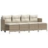 vidaXL 5-delige Loungeset met kussens poly rattan beige