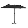 vidaXL Tuinparasol Zwart 370 x 197 x 239 cm Poedergecoat staal